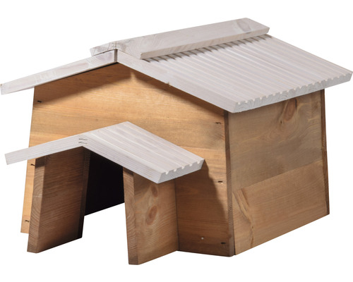 Houten huisje voor wilde bijen met dak