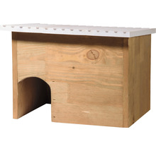 Houten egelhuis met latwerk bovenkant