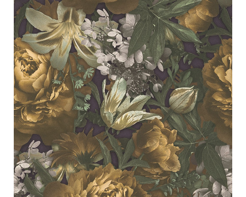 A.S. CRÉATION Vliesbehang 38509-2 Pint Walls bloemen groen geel Behang met bloemmotief van rozen, lelies en tulpen