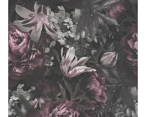 A.S. CRÉATION Vliesbehang 38509-3 Pint Walls bloemen roze/zwart Behang met bloemmotief