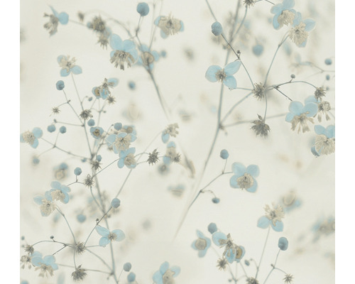 A.S. CRÉATION Vliesbehang 38726-2 Pint Walls bloemen créme/blauw Behang met bloemmotief voor wanddecoratie