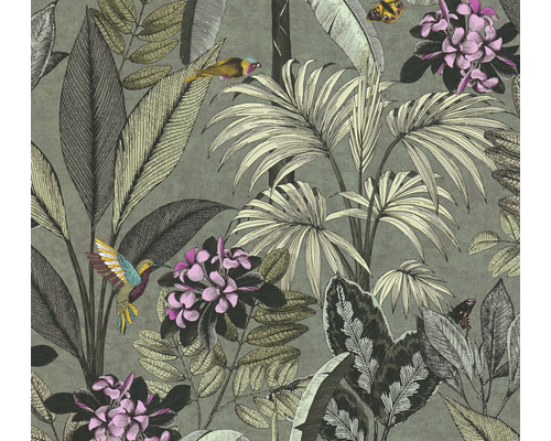 A.S. CRÉATION Vliesbehang 38738-2 Pint Walls botanisch groen Behang met jungle motieven en planten