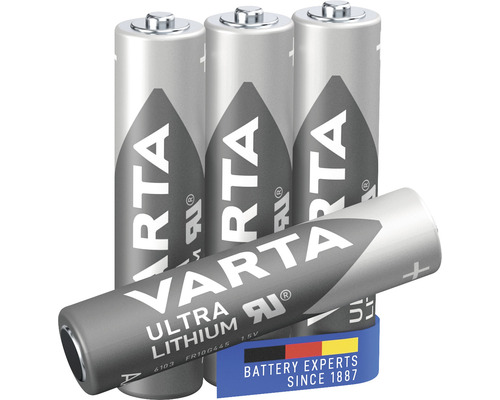 VARTA Batterij Ultra Lithium AAA, 4 stuks