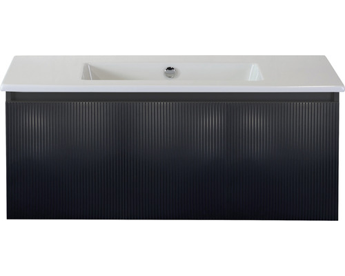 SANOX Badkamermeubel Frozen 3D 101 cm keramiek wastafel zwart mat