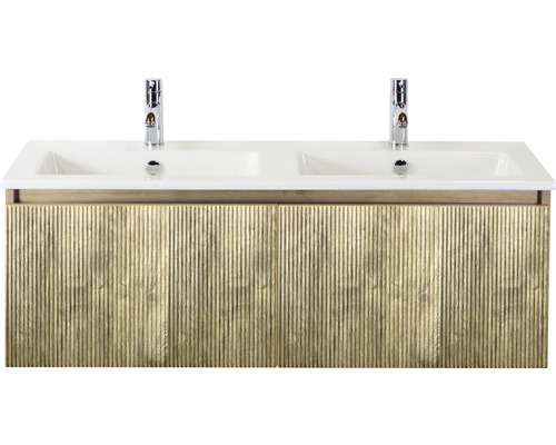 SANOX Badkamermeubelset Frozen 3D met dubbele wastafel 121 cm french oak SANOX Badkamermeubelset Frozen 3D met dubbele wastafel 121 cm french oak