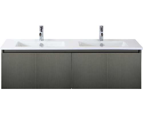 SANOX Badkamermeubelset Frozen 3D met dubbele wastafel met twee kraangaten 141 cm petrol SANOX Badkamermeubelset Frozen 3D met dubbele wastafel met twee kraangaten 141 cm petrol