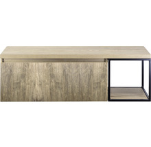Lichtgekleurd dressoir met lade en zwart metalen frame