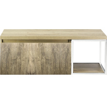 Houten bijzettafel met metalen frame