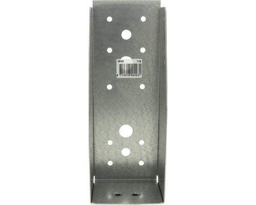 Metalen balkverbinder met gaten voor bevestiging.