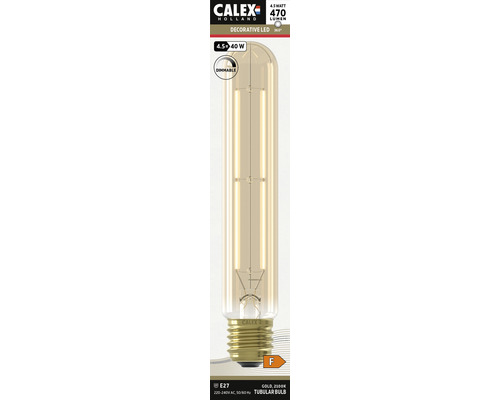 CALEX LED Filament lamp E27/4,5W T32x185 warmwit goud
