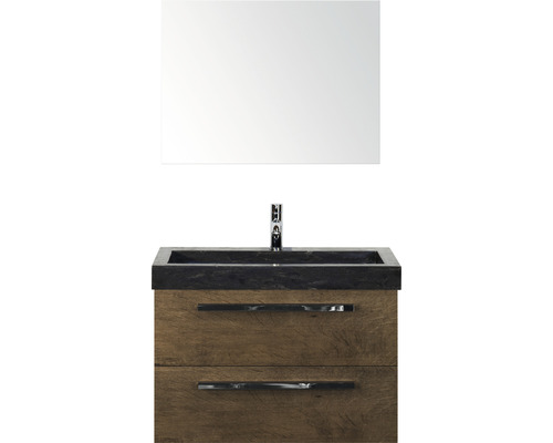 Wastafelcombinatie met spiegel, wastafel, onderkast en twee laden