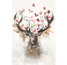 REINDERS Poster Hert met bloemen 61x91,5 cm