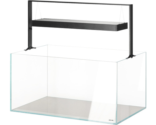 Leeg aquarium met aquariumverlichting