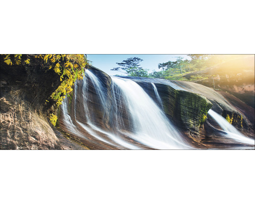 PURE LIVING Schilderij glas Jungle Waterfall 30x80 cm