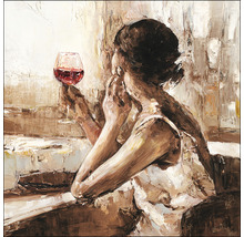 Schilderij van een vrouw met een wijnglas