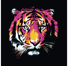 PURE LIVING Schilderij glas Colored Tiger 80x80 cm
