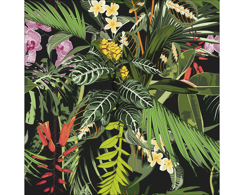 PURE LIVING Schilderij glas Jungle Foliage 30x30 cm