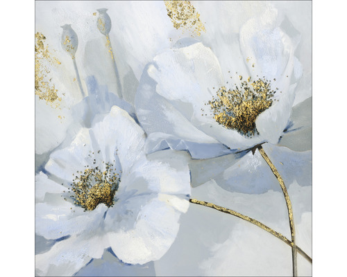 PURE LIVING Schilderij glas Pastel Flowers I 20x20 cm