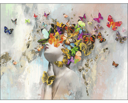 PURE LIVING Schilderij canvas Butterflies 116x84 cm
