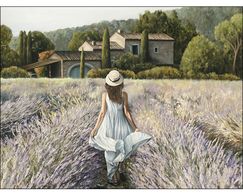 PURE LIVING Schilderij canvas Door het Lavendelveld 116x84 cm