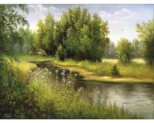 PURE LIVING Schilderij canvas At The River 116x84 cm