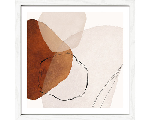 Ingelijste abstracte wanddecoratie met geometrische vormen
