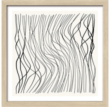 Ingelijste afbeelding met een abstract lijndessin