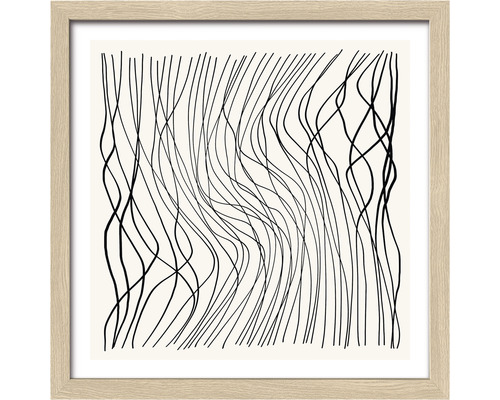 Ingelijste afbeelding met een abstract lijndessin