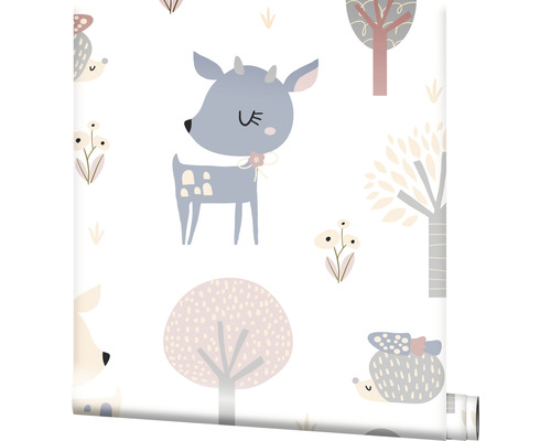 Behang met dieren- en bosmotieven voor de kinderkamer