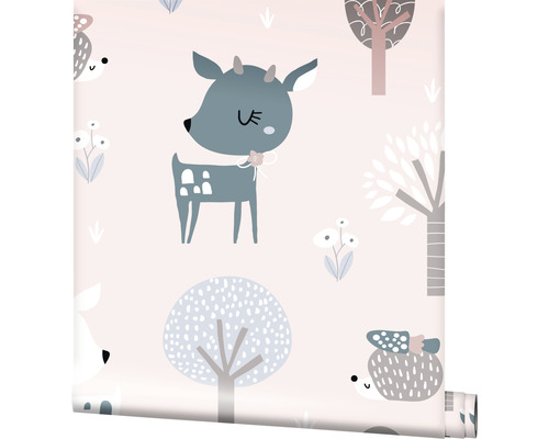 Behang met bosdiermotief