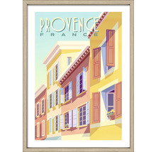 Ingelijste wanddecoratie Provence, Frankrijk met huizen
