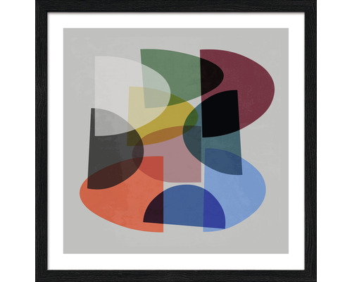 Ingelijste afbeelding met abstracte geometrische vormen