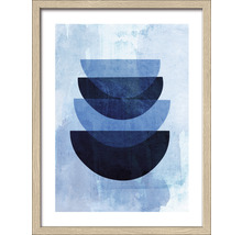 Ingelijste afbeelding met abstract, halfrond ontwerp op een gestructureerde achtergrond