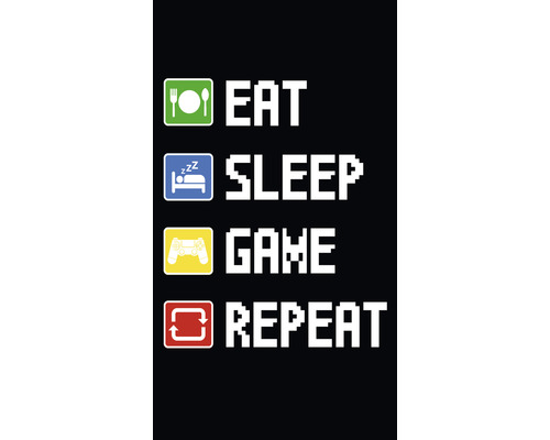 PURE LIVING Decopaneel Eat Sleep Game 15x27,5 cm