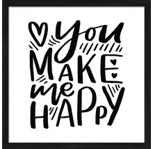 Ingelijste wanddecoratie met de tekst You Make Me Happy