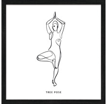 Decoratieve afbeelding met vrouw in yoga boomhouding