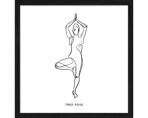 Decoratieve afbeelding met vrouw in yoga boomhouding