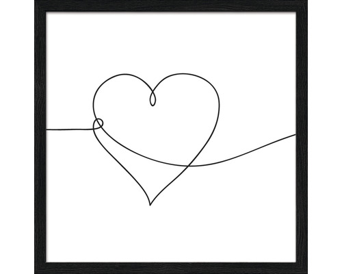 Ingelijste foto met hartmotief als lijntekening
