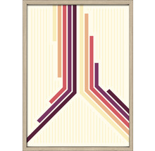 Ingelijst kunstwerk met abstract streepjespatroon