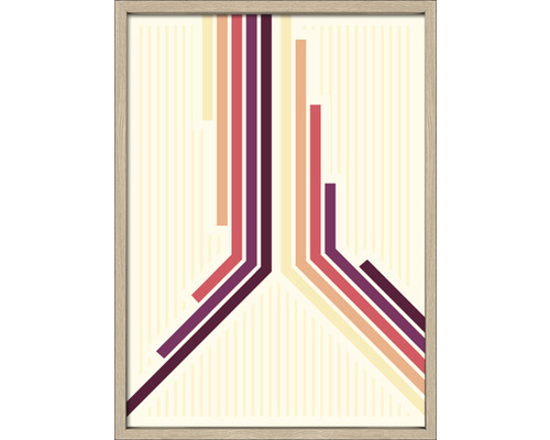Ingelijst kunstwerk met abstract streepjespatroon