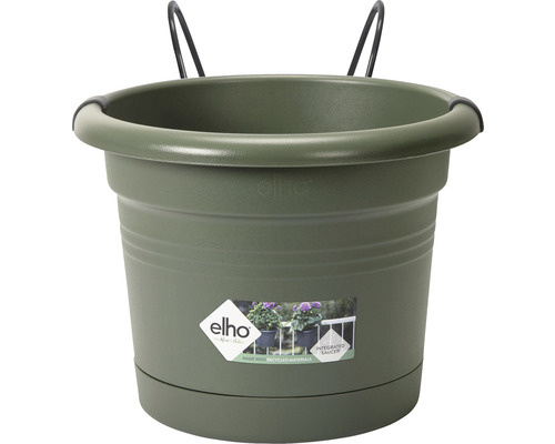 ELHO Green Basics Balkon pothouder all-in-1 Kunststof groen Ø 26 cm H 19 cm Kunststof balkonbak met ophangsysteem