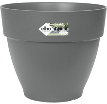 Grijze bloempot van kunststof met Elho logo