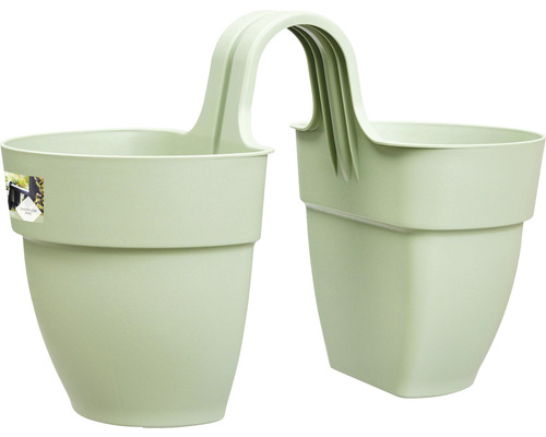 Kreher XL balkonbak, plantenbak met waterreservoir in rotan design van kunststof in antraciet. Met flexibele metalen houder. Afmetingen 56 x 18,5 x 19,5 cm