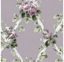 Behang met bloemmotief en ruitpatroon