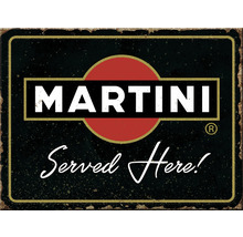 Martini Logo metalen bord met de tekst Served Here