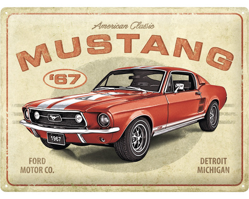 NOSTALGIC-ART Metalen bord Ford Mustang 30x40 cm