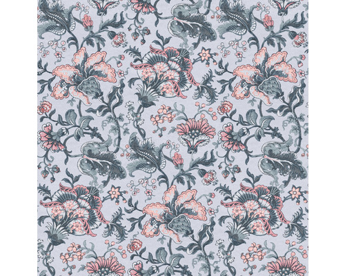 LAURA ASHLEY Vliesbehang 114909 Portia pale slate Bloempatroon behang met bloemmotief