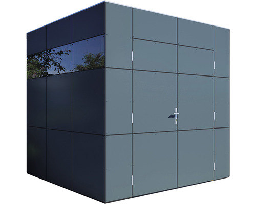 Moderne gereedschapsschuur met deur en raam