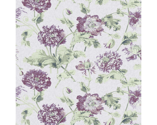 LAURA ASHLEY Vliesbehang 115268 Hepworth grape Behang met bloemen klaproos motief