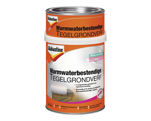 ALABASTINE Warmwaterbestendige tegelgrondverf 750 ml Alabastine warmwaterbestendige tegelgrondverf in metalen emmer